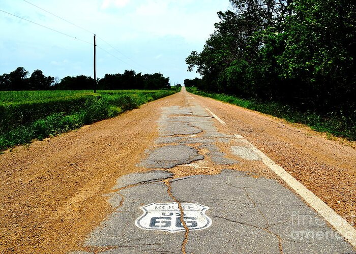 Route 66 Greeting Card featuring the photograph Oldest Stretch of Route 66 by Cat Rondeau