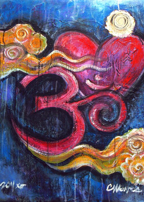 Om Greeting Card featuring the painting Om Heart of Kindness by Laurie Maves ART