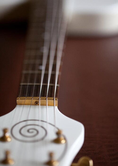 Guitar Greeting Card featuring the photograph On A Glance by Karol Livote