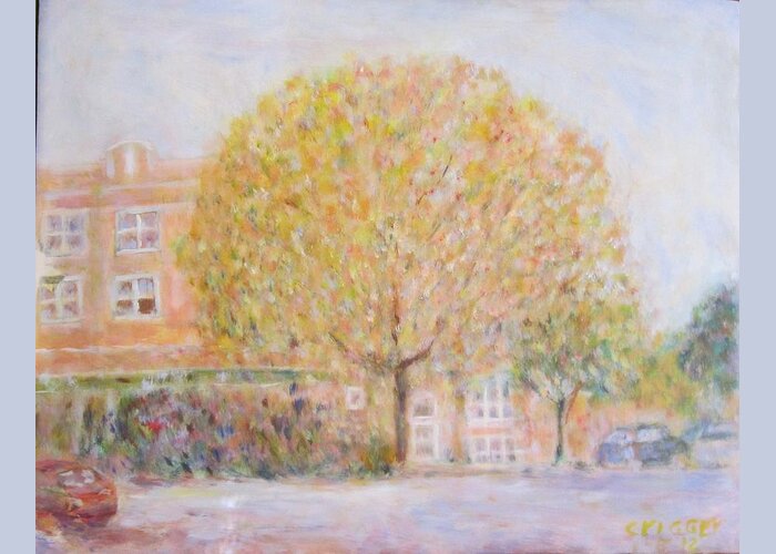 Impressionism Greeting Card featuring the painting Leland Avenue in Chicago by Glenda Crigger