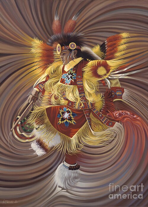 Sacred Greeting Card featuring the painting On Sacred Ground Series 4 by Ricardo Chavez-Mendez