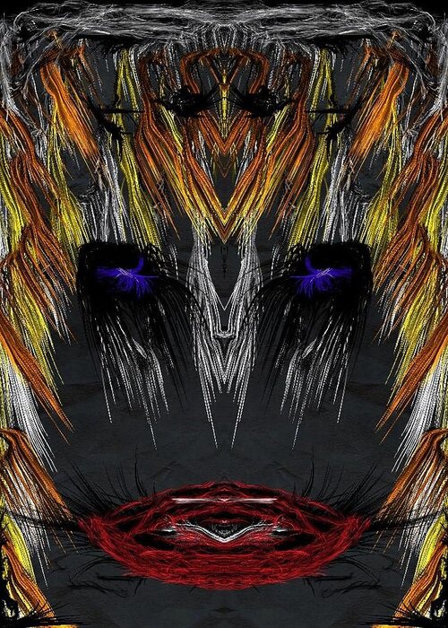 Face Of The Dark Side Greeting Card featuring the digital art On The Dark Side by Linda Tribuli