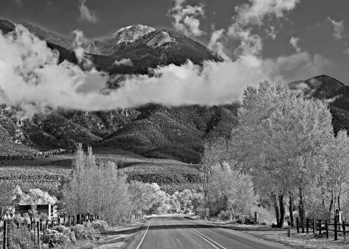 Taos Greeting Card featuring the photograph On the road heading north from Taos New Mexico by Digital Photographic Arts