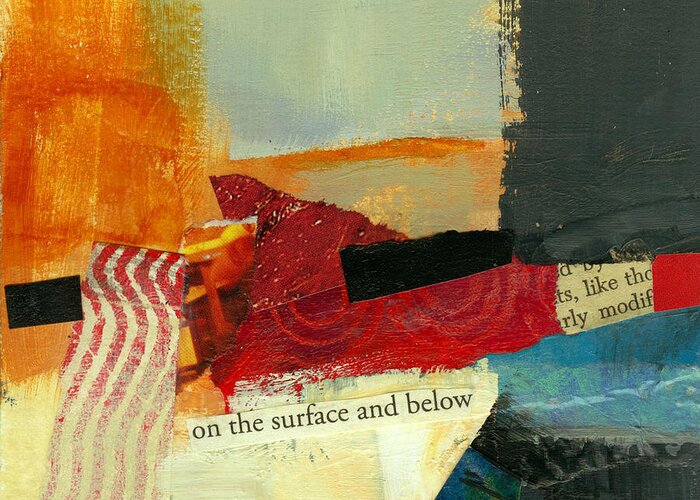 4x4 Greeting Card featuring the painting On the Surface and Below by Jane Davies