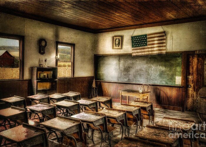 School Greeting Card featuring the photograph One Room School by Lois Bryan