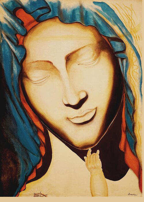 Mother Greeting Card featuring the painting Only ONE Illuminates my Soul II by Giorgio Tuscani