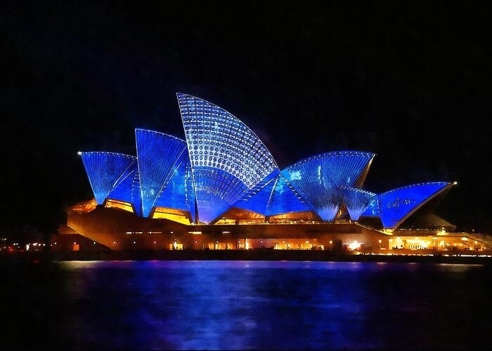 Sydney Greeting Card featuring the painting Opera House Sydney Australia by Fine Art
