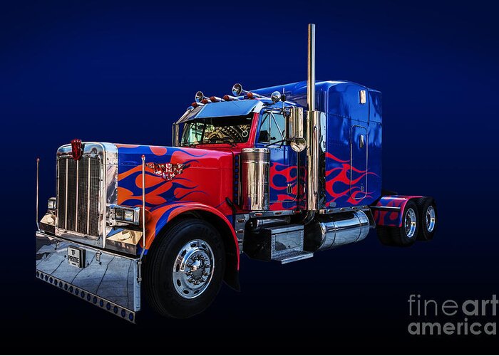 Optimus Prime Greeting Card featuring the photograph Optimus Prime Blue by Steve Purnell
