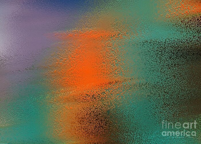 Abstract Greeting Card featuring the digital art Orange and green dancing by Danuta Bennett