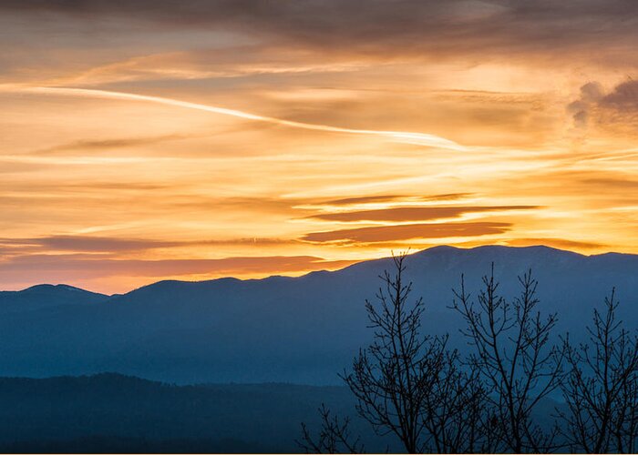 Beautiful Orange Sunrise Greeting Card featuring the photograph Smoky Mountain Sunrise 3 by Victor Culpepper