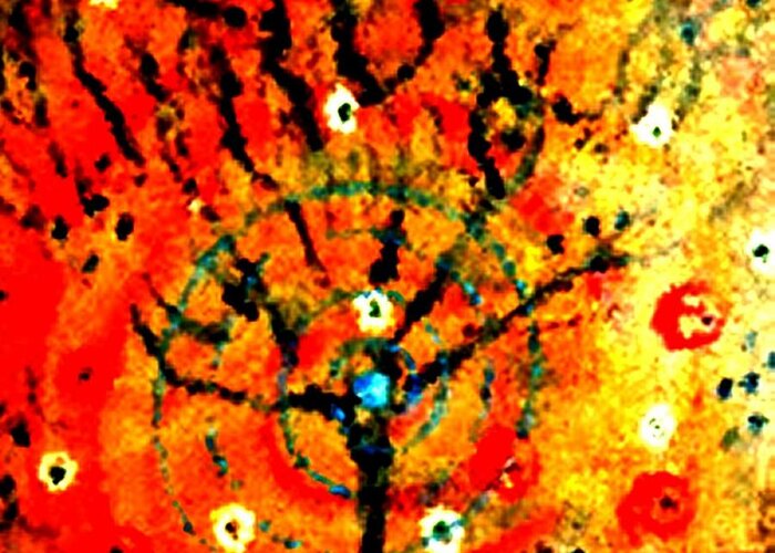 Orange Tree Greeting Card featuring the painting Orange Tree by Donna Daugherty