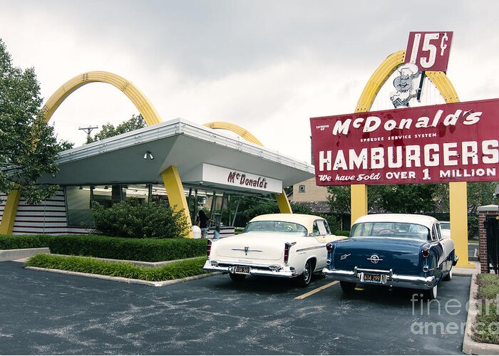 Mcdonald's Greeting Card featuring the photograph Original McDonald's by Patty Colabuono