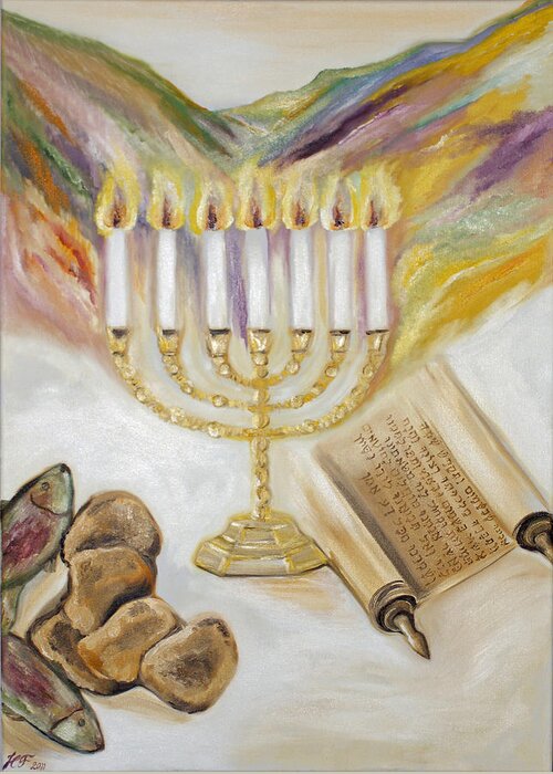 Israel Greeting Card featuring the painting Our Father by Helene Persson