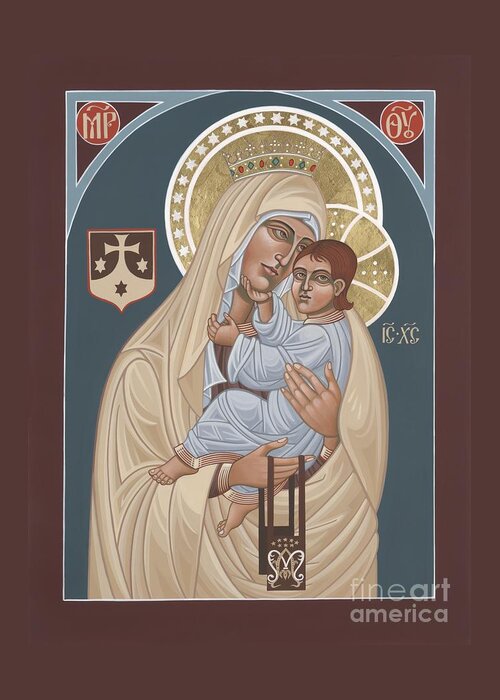 Our Lady Of Mt. Carmel Was Commissioned By The Church Of Mt. Carmel In Brooklyn Greeting Card featuring the painting Our Lady of Mt. Carmel 255 by William Hart McNichols