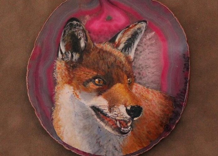 Red Fox Greeting Card featuring the painting What Does the Fox Say? by Bob Williams