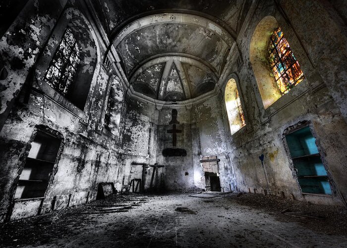 Abandoned Greeting Card featuring the photograph Out of the Darkness and into the Light by Jason Green