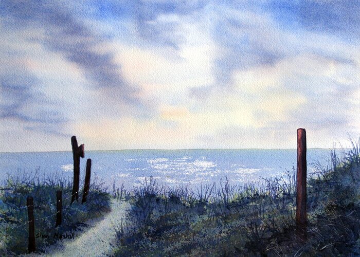 Seascape Greeting Card featuring the painting Out to Sea Again by Glenn Marshall