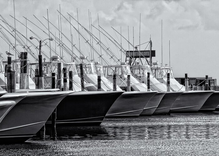 Outer Banks Greeting Card featuring the photograph Outer Banks Fishing Boats by Dan Carmichael