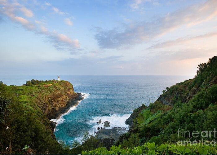Afternoon Greeting Card featuring the photograph Overlooking Point Kilauea Lighthouse by M Swiet Productions