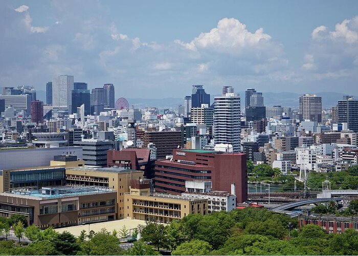 Tranquility Greeting Card featuring the photograph Overview Of Osakas Umeda District by Jake Jung