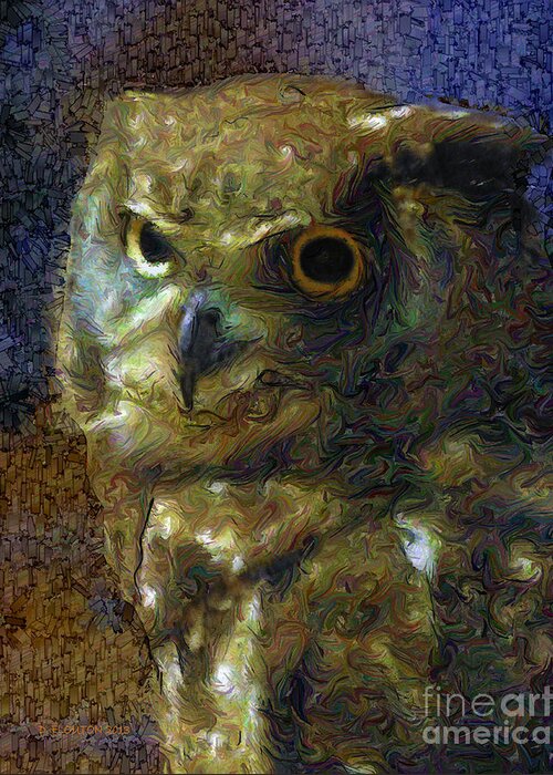 Owl Greeting Card featuring the photograph Owl by Dee Flouton