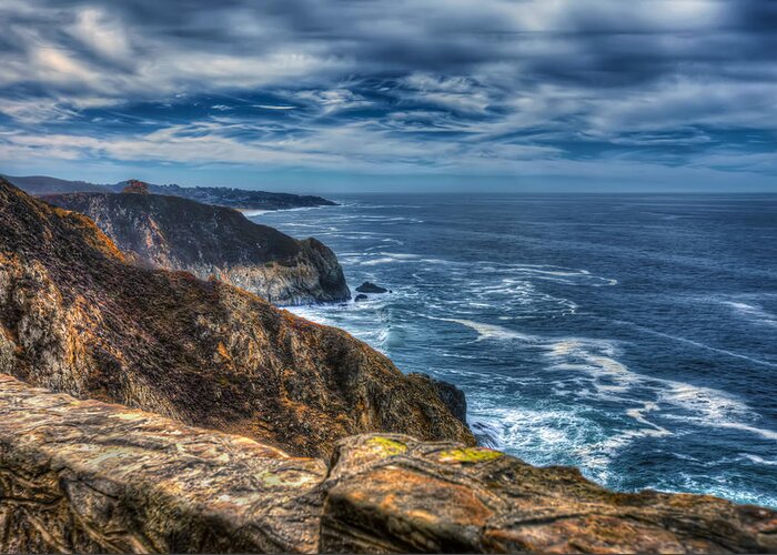 Devil's Slide Greeting Card featuring the photograph Pacific Ocean and Cliffs at Devil's Slide in San Mateo County California 2 by Jennifer Rondinelli Reilly - Fine Art Photography