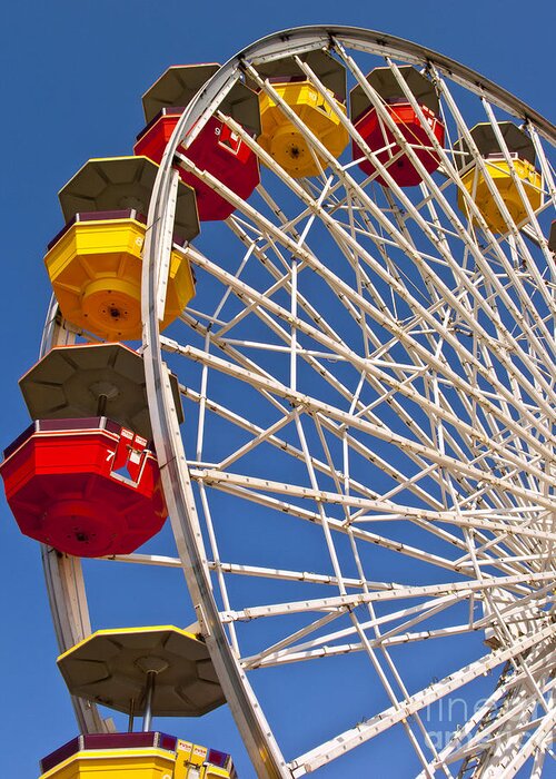 Ferris Wheel Greeting Card featuring the photograph Pacific Park Ferris Wheel 1 by David Doucot