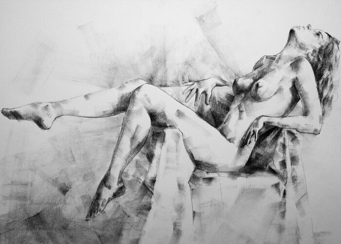 Erotic Greeting Card featuring the drawing Page 11 by Dimitar Hristov