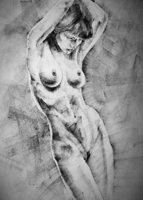 Erotic Greeting Card featuring the drawing Page 17 by Dimitar Hristov