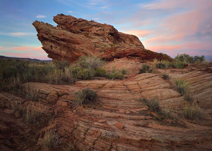 Arizona Greeting Card featuring the photograph Page Sunrise Rock by Tom Daniel