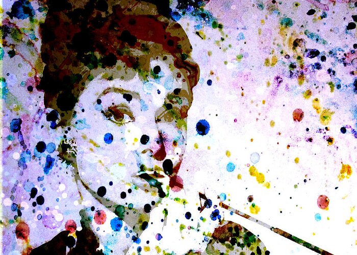 Audrey Hepburn Greeting Card featuring the digital art Paint Drops by Brian Reaves