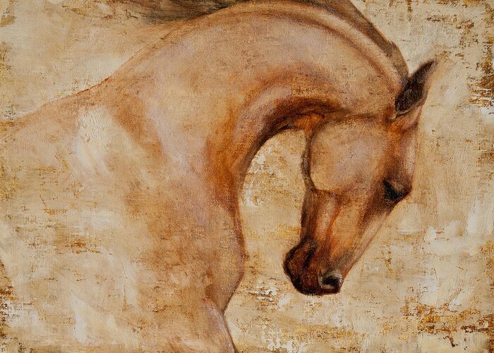 Horses Greeting Card featuring the painting Painted Determination 1 by Jani Freimann