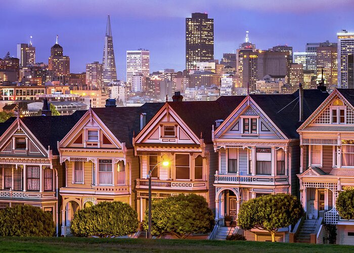 Tranquility Greeting Card featuring the photograph Painted Ladies, San Francisco by Joe Daniel Price