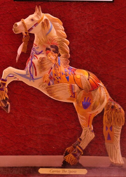 Painted Pony Greeting Card featuring the mixed media Painted Pony from my Collection by Anne-Elizabeth Whiteway