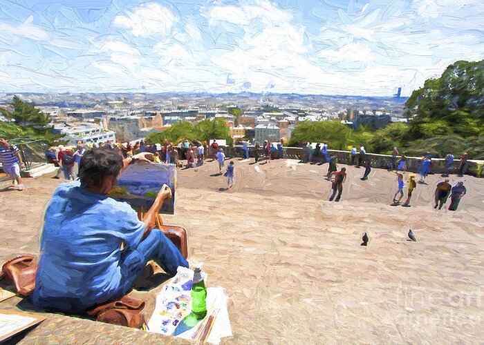 Painter Greeting Card featuring the photograph Painter at Montmartre in Paris by Sheila Smart Fine Art Photography