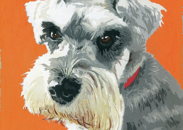 Animal Greeting Card featuring the painting Painting Of Miniature Schnauzer Dog by Ikon Ikon Images