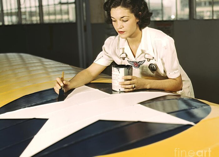 Painting Wing Insignia 1942 Greeting Card featuring the photograph Painting Wing Insignia 1942 by Padre Art