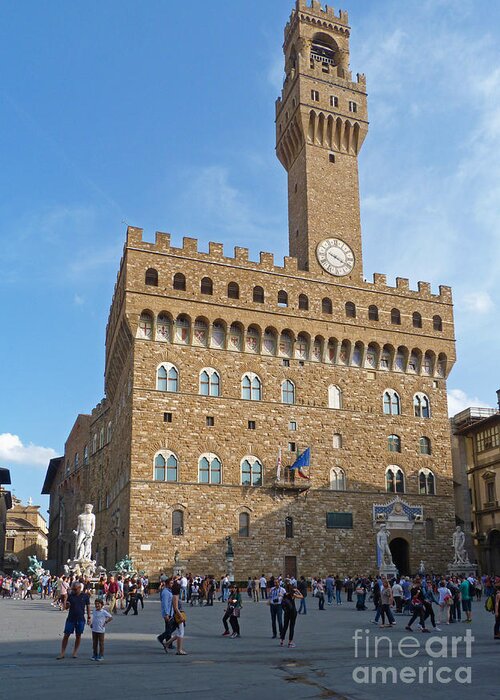 Paazzo Vecchio Greeting Card featuring the photograph Palazzo Vecchio - Florence by Phil Banks