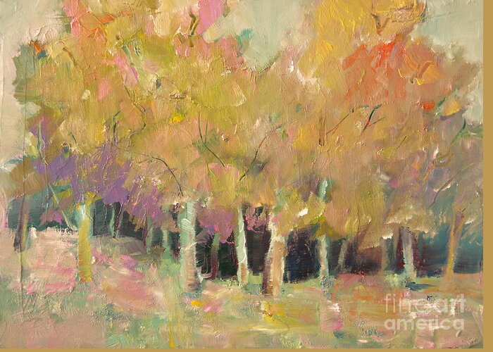 Trees Greeting Card featuring the painting Pale Forest by Michelle Abrams