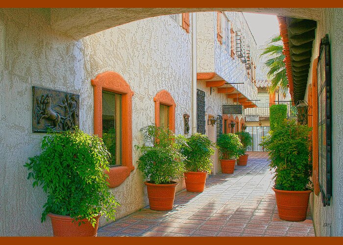 Architecture Greeting Card featuring the photograph Palm Springs Courtyard by Ben and Raisa Gertsberg