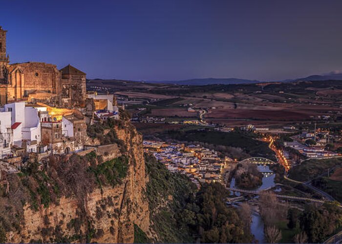 Andalucia Greeting Card featuring the photograph Panorama from Balcon de la Pena Arcos De La Frontera Cadiz Spain by Pablo Avanzini