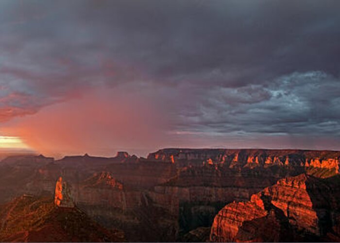 North America Greeting Card featuring the photograph Panorama North Rim Grand Canyon National Park Arizona by Dave Welling