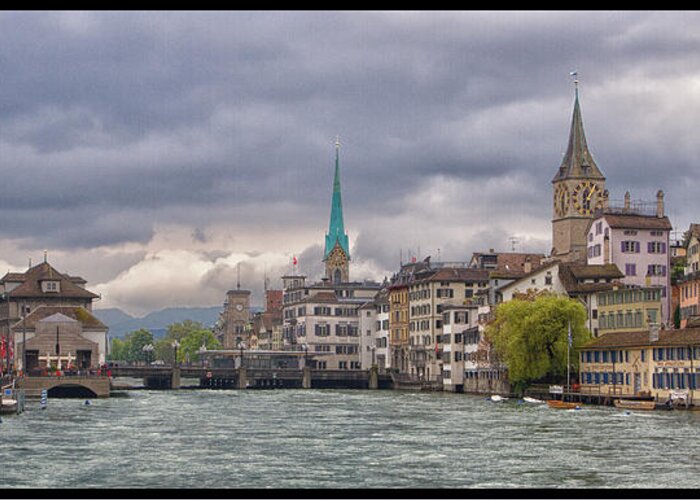 Zurich Greeting Card featuring the photograph Panoramic Zurich by Jason Wolters