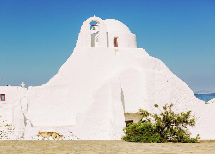Greek Culture Greeting Card featuring the photograph Paraportiani Ancient Church In Mykonos by Deimagine