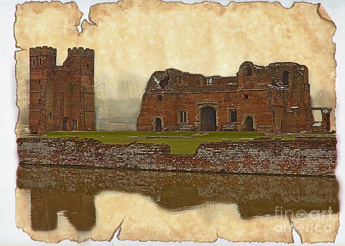 Linsey Williams Photography Greeting Card featuring the photograph Parchment Texture Kirby Muxloe Castle by Linsey Williams
