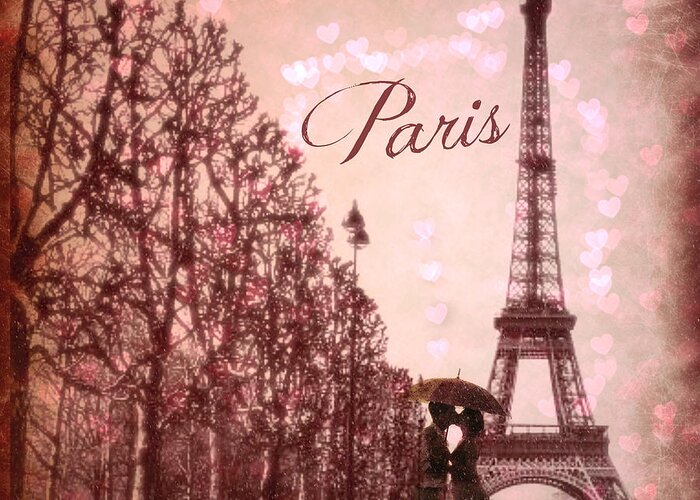 Paris Greeting Card featuring the digital art Paris in Love by Mindy Bench