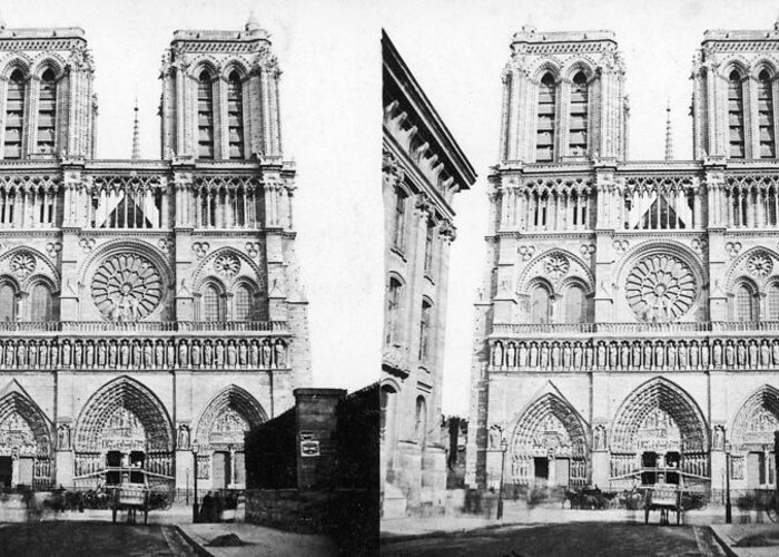 1860 Greeting Card featuring the photograph Paris Notre Dame, C1860 by Granger