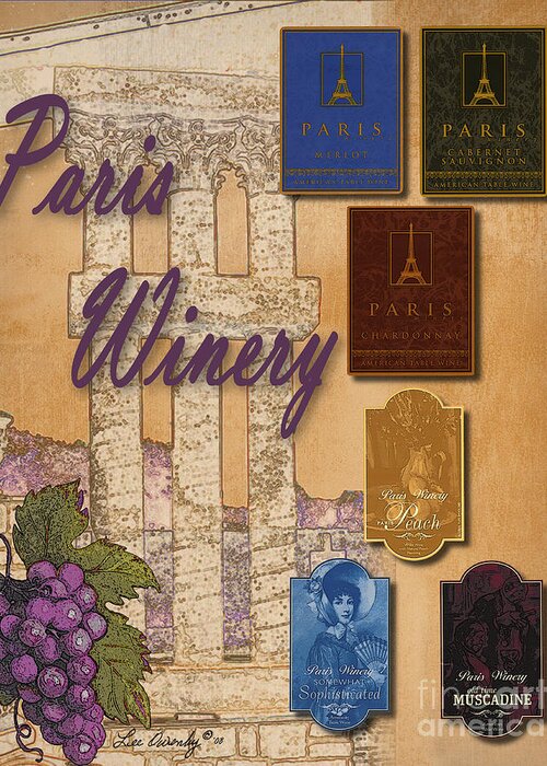 Paris Winery Greeting Card featuring the photograph Paris Winery Labels by Lee Owenby