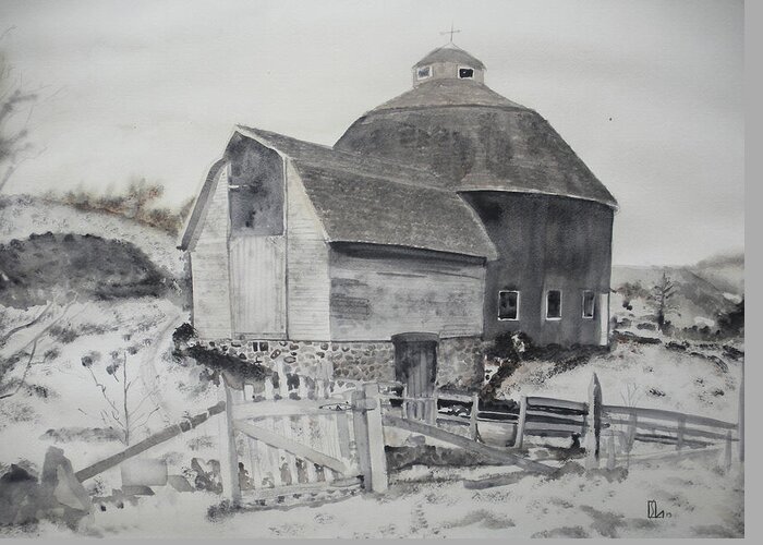 Barn Greeting Card featuring the painting Parish Barn by Lee Stockwell