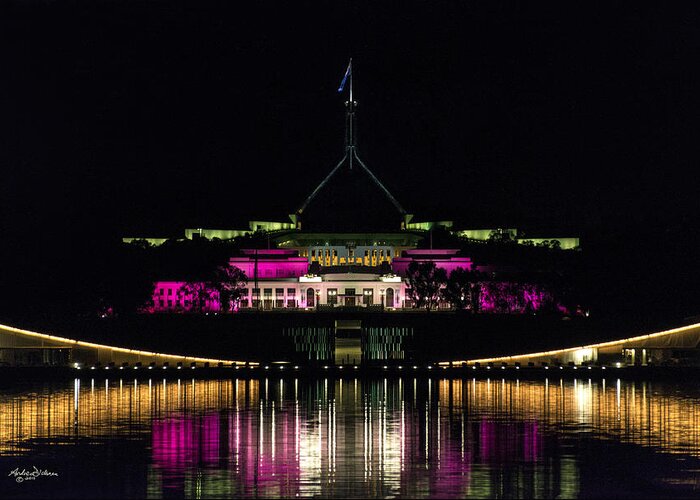 Canberra Greeting Card featuring the photograph Parliament by Andrew Dickman